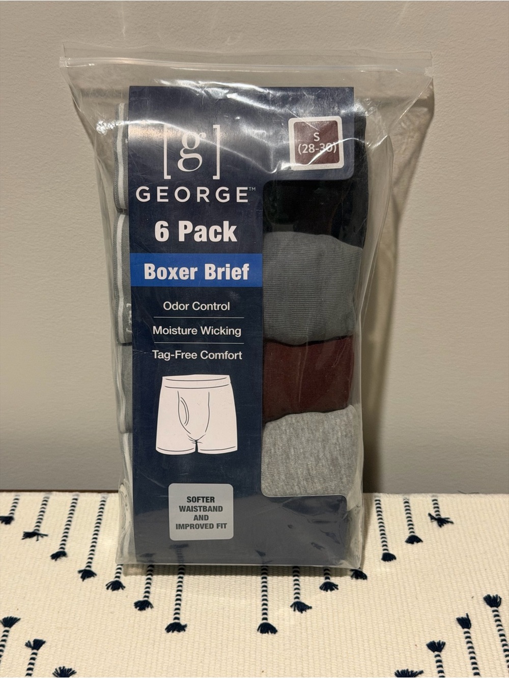 George 6-Pack Boxer Briefs - Black, Gray, Maroon